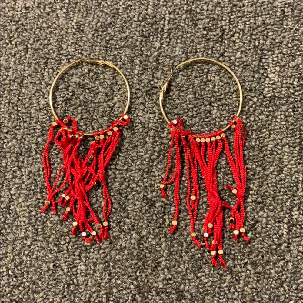 ASOS red/gold tassel earrings. Never worn.